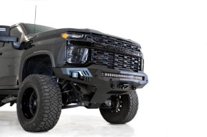 Chevrolet Silverado 3500 Bumper - Front - Addictive Desert Designs - Stealth Fighter - Hammer Black with Satin Black Panels - `20-`27 Chevrolet Silverado 3500 Bumper - Front - Addictive Desert Designs - Stealth Fighter - Hammer Black with Satin Black Panels - `20-`27